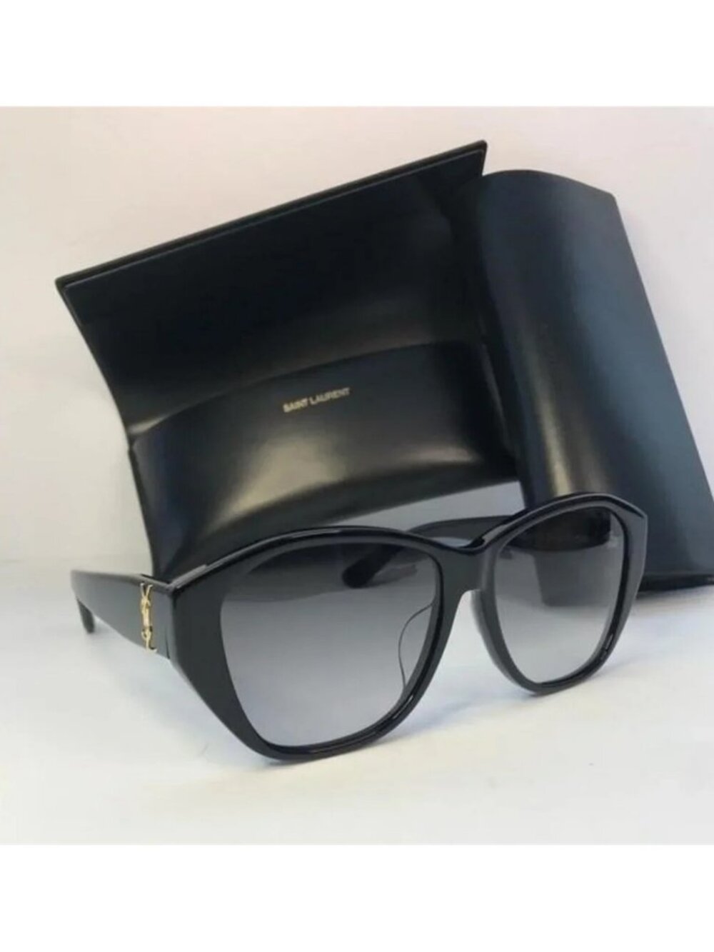 💯 - New Authentic SAINT LAURENT SLM8/F Sunglasses Black - Picture 6 of 11